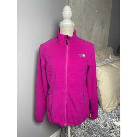 The North Face Hot Pink Front Zip Fleece Jacket Women’s Size Medium - Picture 1 of 5